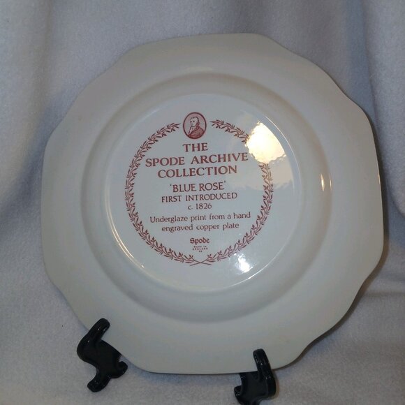 The Spode Archive Collection Blue Rose Plate Cranberry 9.5" Preowned EUC England - Picture 11 of 16